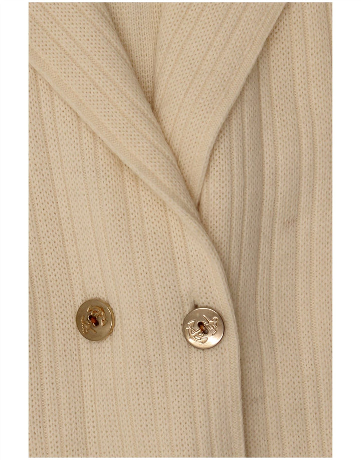 CAGI Cardigan surdimensionné à double boutonnage pour femme IT 34 2XS Blanc cassé