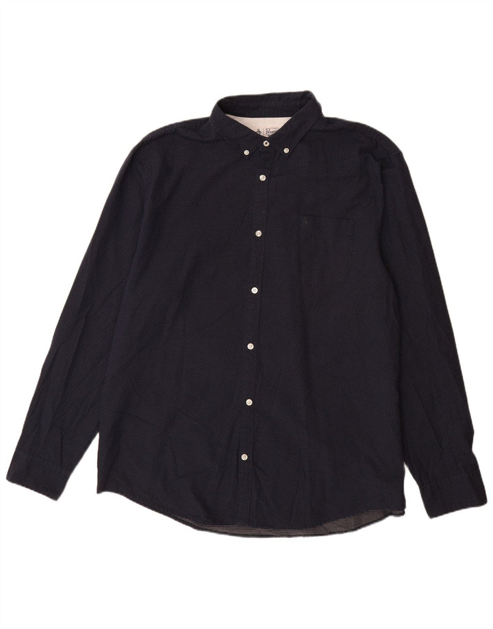 Penguin Chemise Homme 2XL Bleu Marine Tacheté Coton