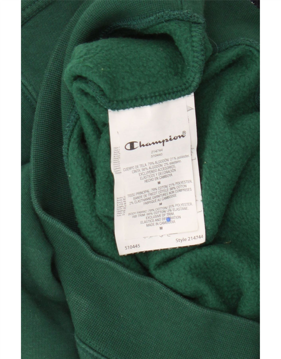 Champion Sweat-Shirt Graphique Homme Vert Moyen Coton