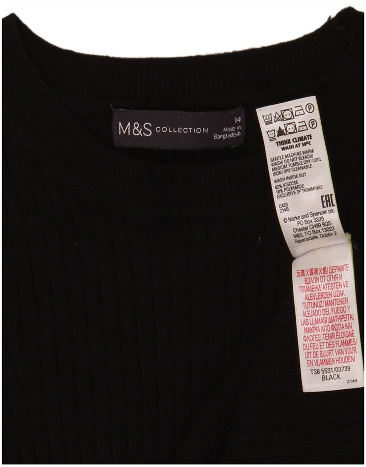 Marks & Spencer Pull col bateau pour femme UK 14 Medium Noir