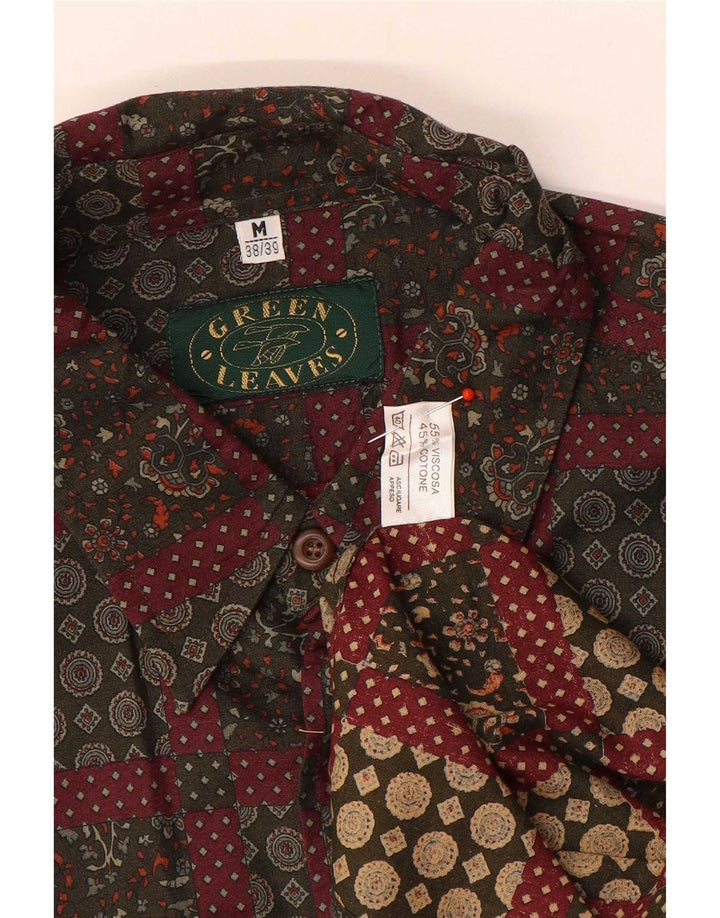 Green Leaves Chemise Homme Taille 38/39 Viscose Paisley Rouge Moyen