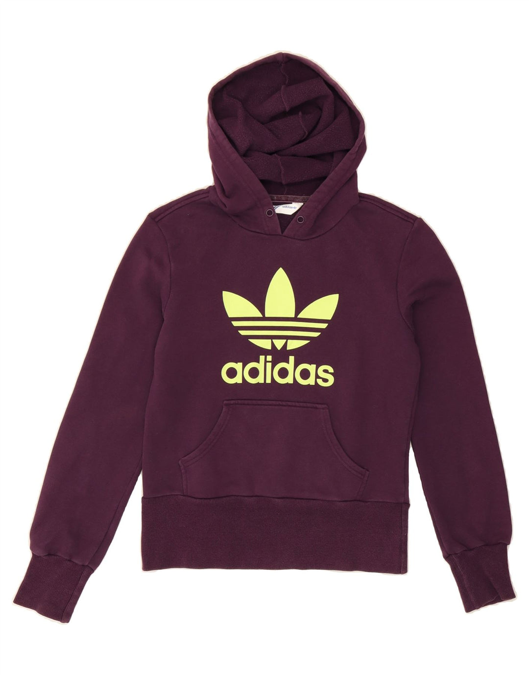 ADIDAS Womens Graphic Hoodie Jumper IT 44 Medium Purple Vintage Adidas and Second-Hand Adidas from Messina Hembry 