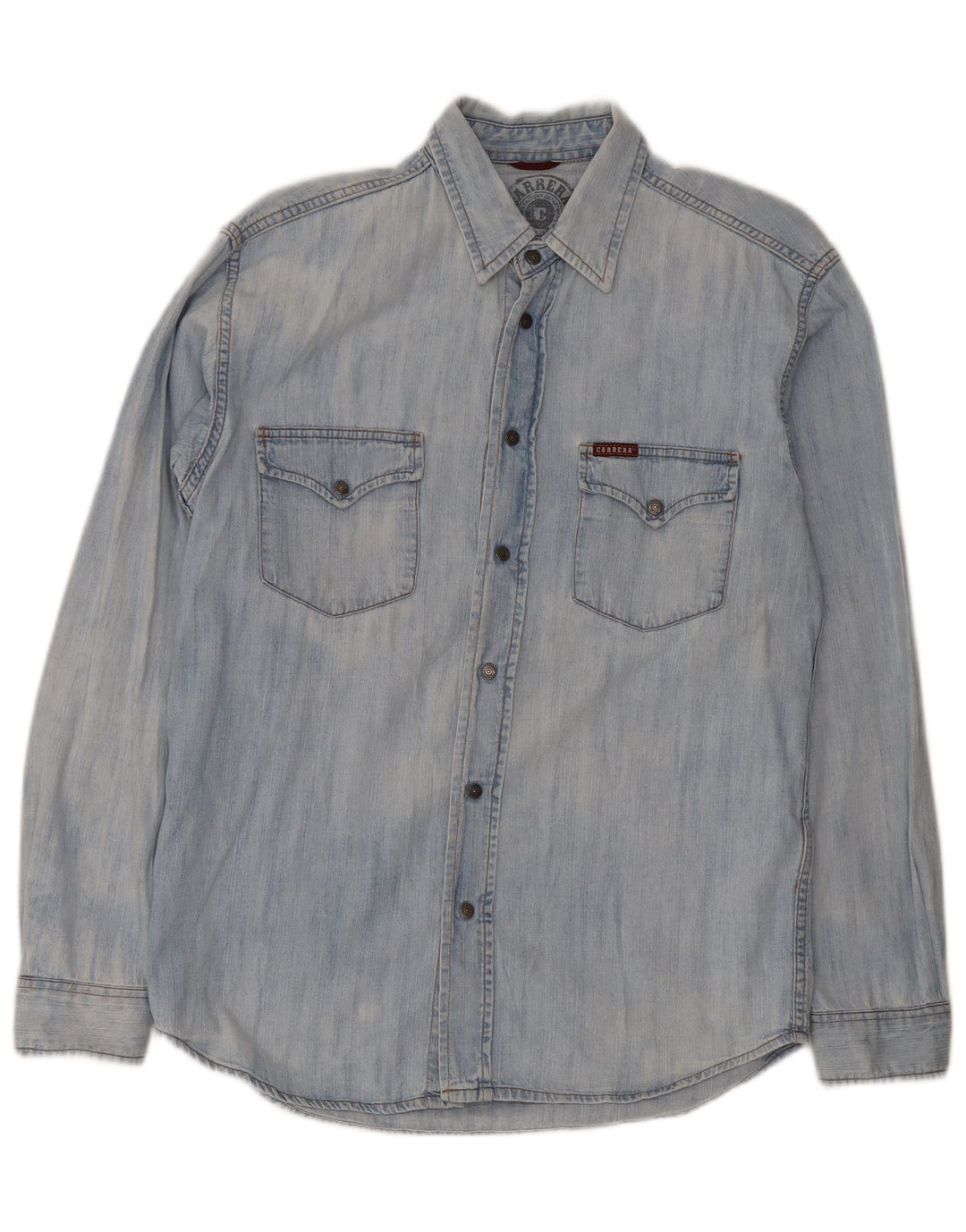 Carrera Chemise En Jean Bleu Moyen Coton Homme