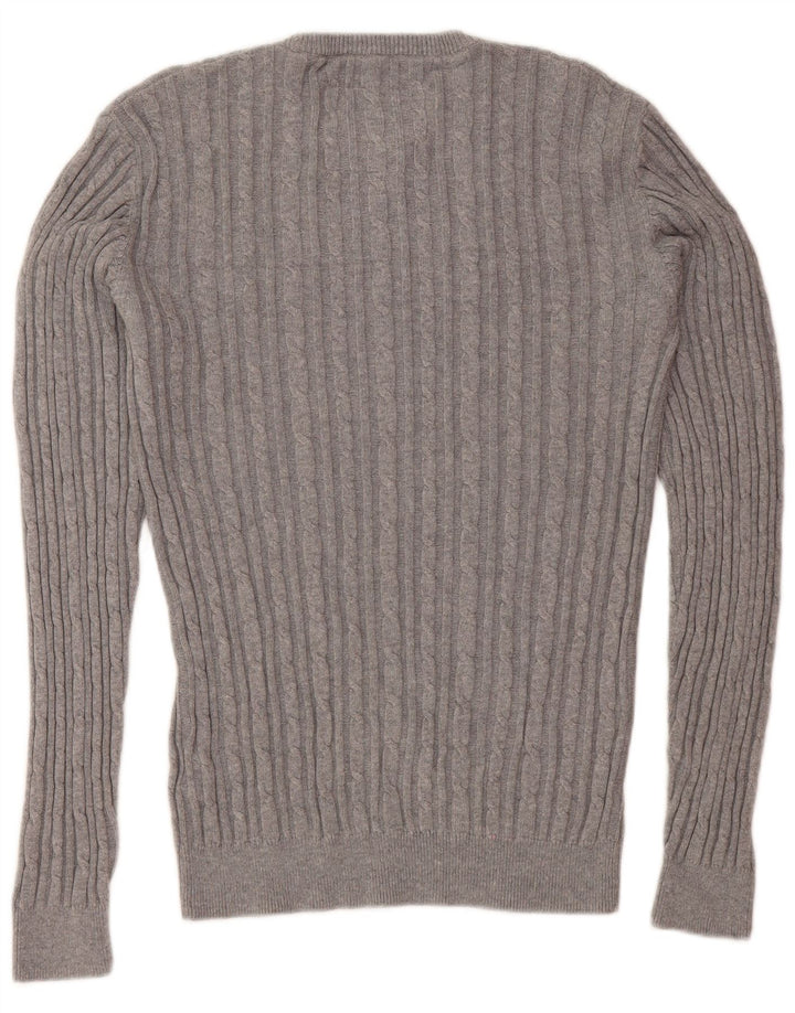 JACK WILLS Pull col rond homme petit gris coton