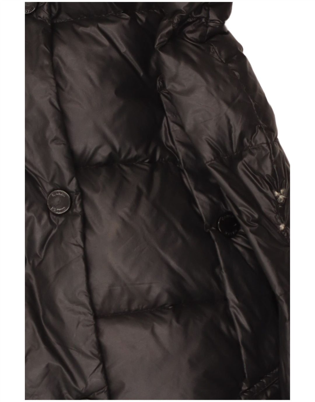 Karen Millen Manteau rembourré à capuche pour femme UK 12 Medium Noir Nylon