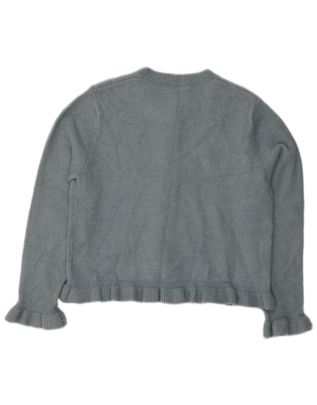 Zara Femme Cardigan Pull UK 14 Bleu Moyen Polyester