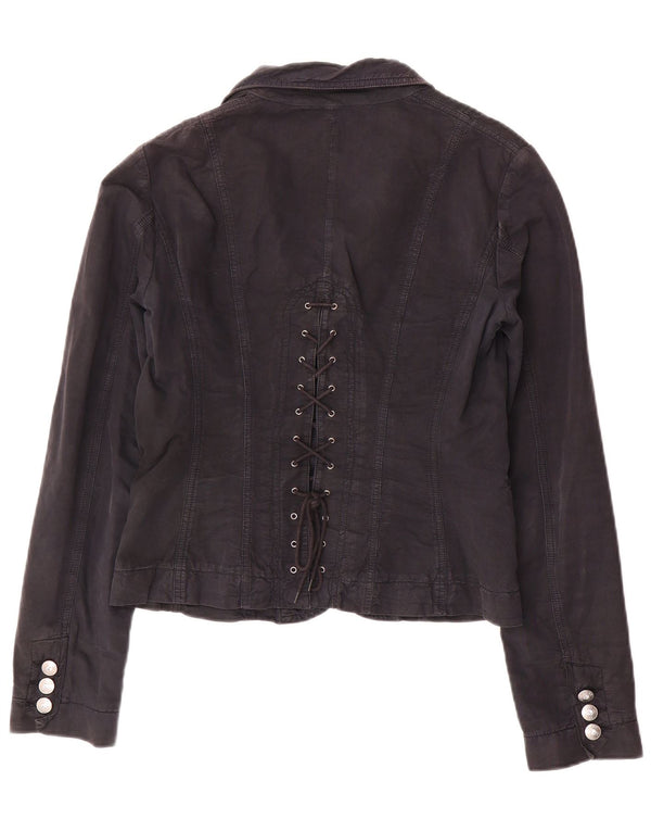 Liu Jo Veste Blazer 1 Bouton Femme IT 46 Large Bleu Marine Coton