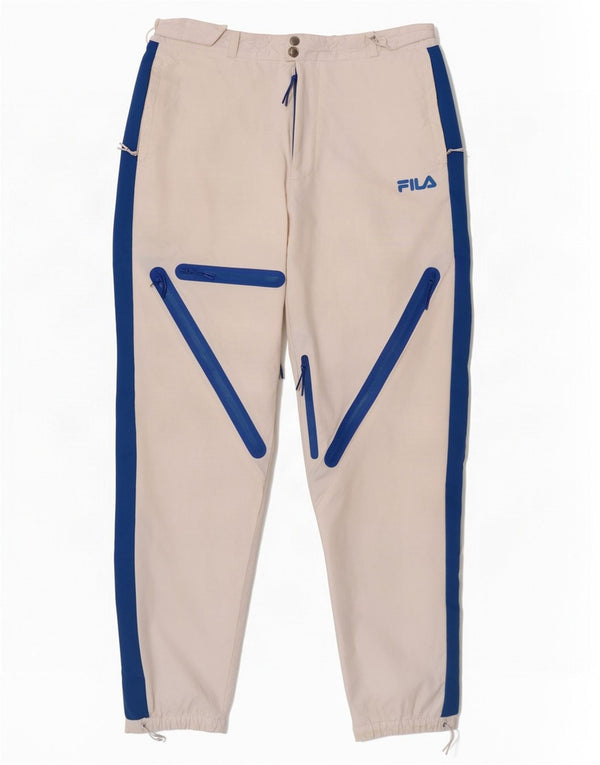 Fila Pantalon de ski homme en nylon color block blanc moyen