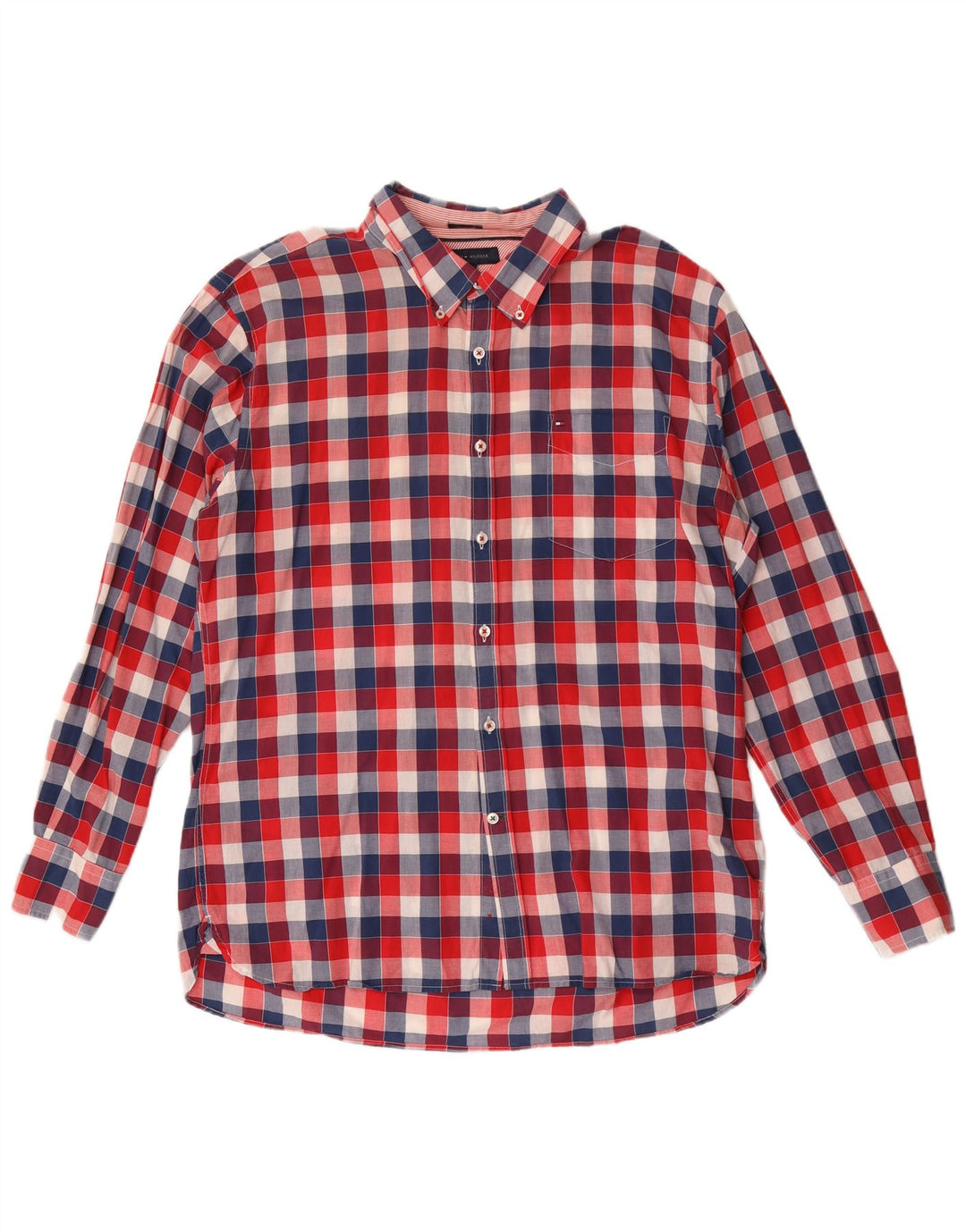 Tommy Hilfiger Chemise sur mesure pour homme XL en coton vichy rouge