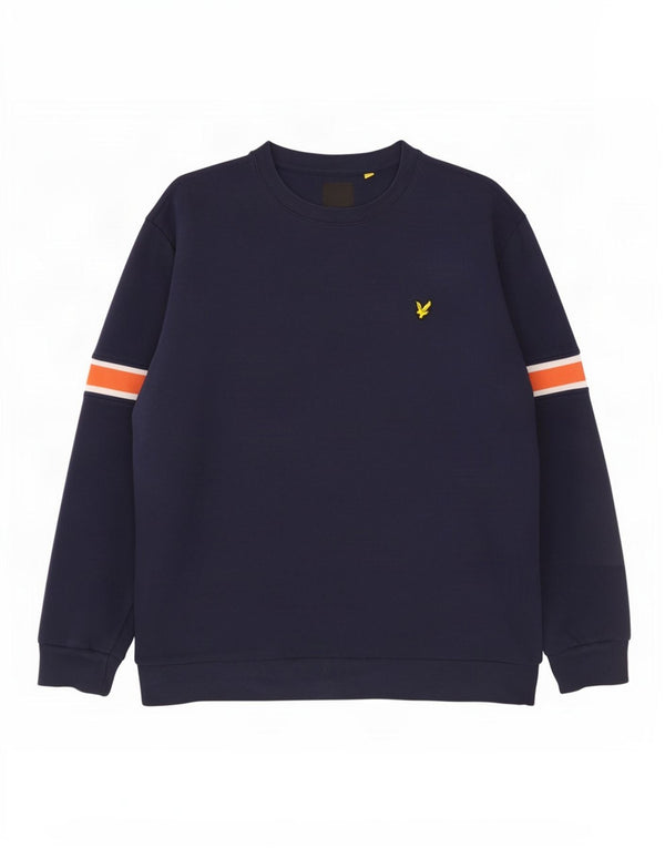 Lyle & Scott Sweat-shirt pour homme 2XL en coton color block bleu marine