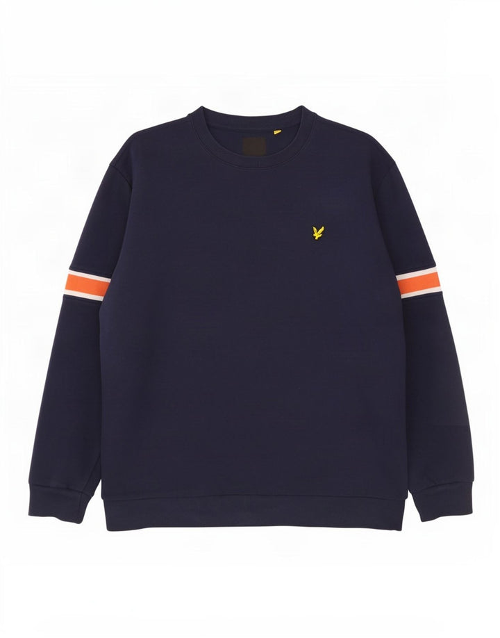 Lyle & Scott Sweat-shirt pour homme 2XL en coton color block bleu marine