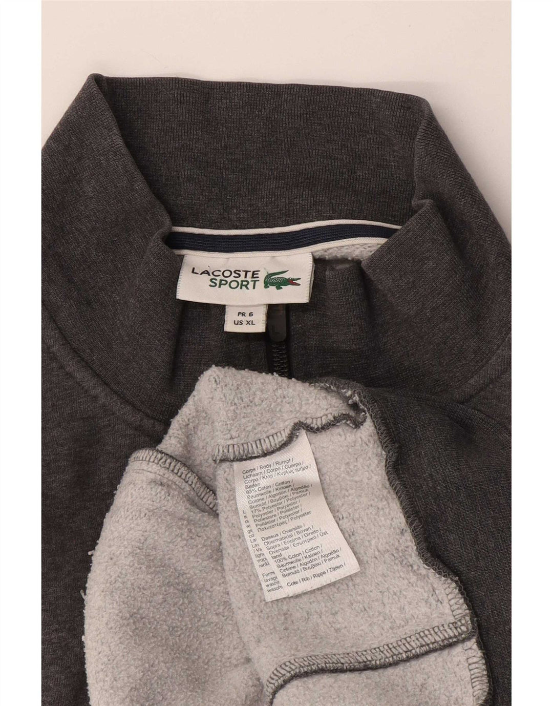 Lacoste Homme Survêtement Top Veste Taille 6 XL Gris Coton