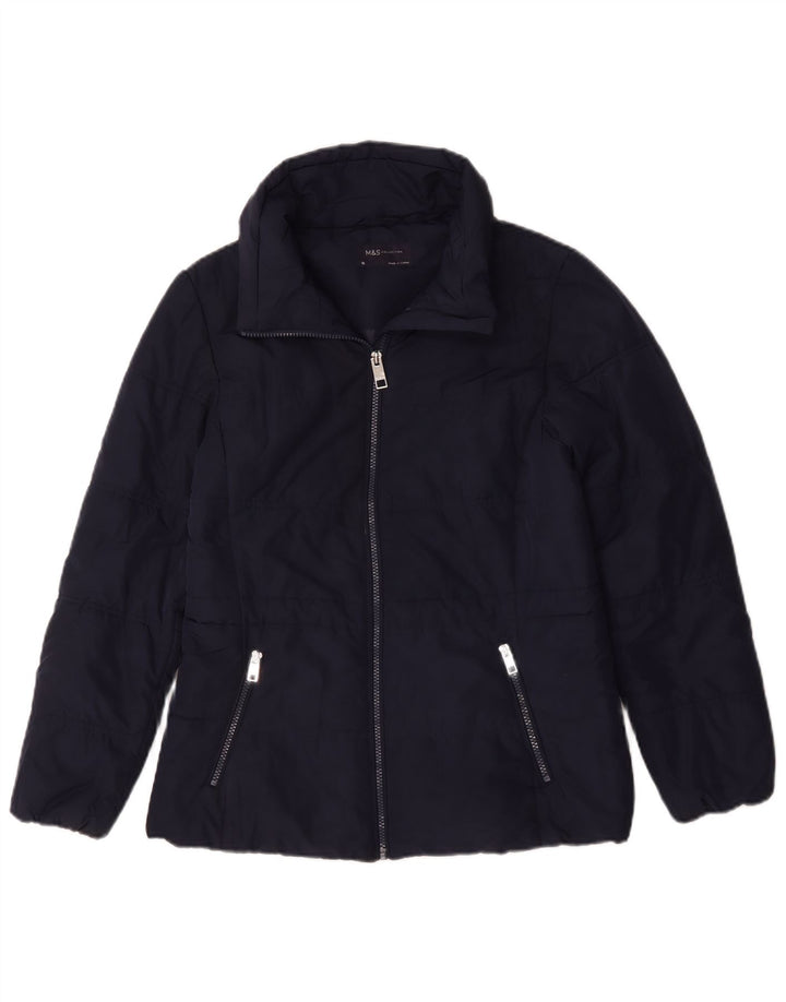 Marks & Spencer Veste matelassée pour femme UK 10 Small Bleu marine Polyester