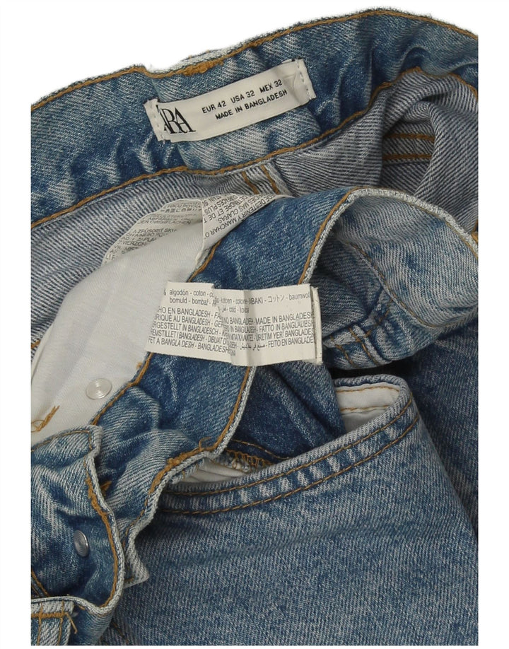Zara Jean Capri Homme EU 42 Large W32 L23 Bleu Coton