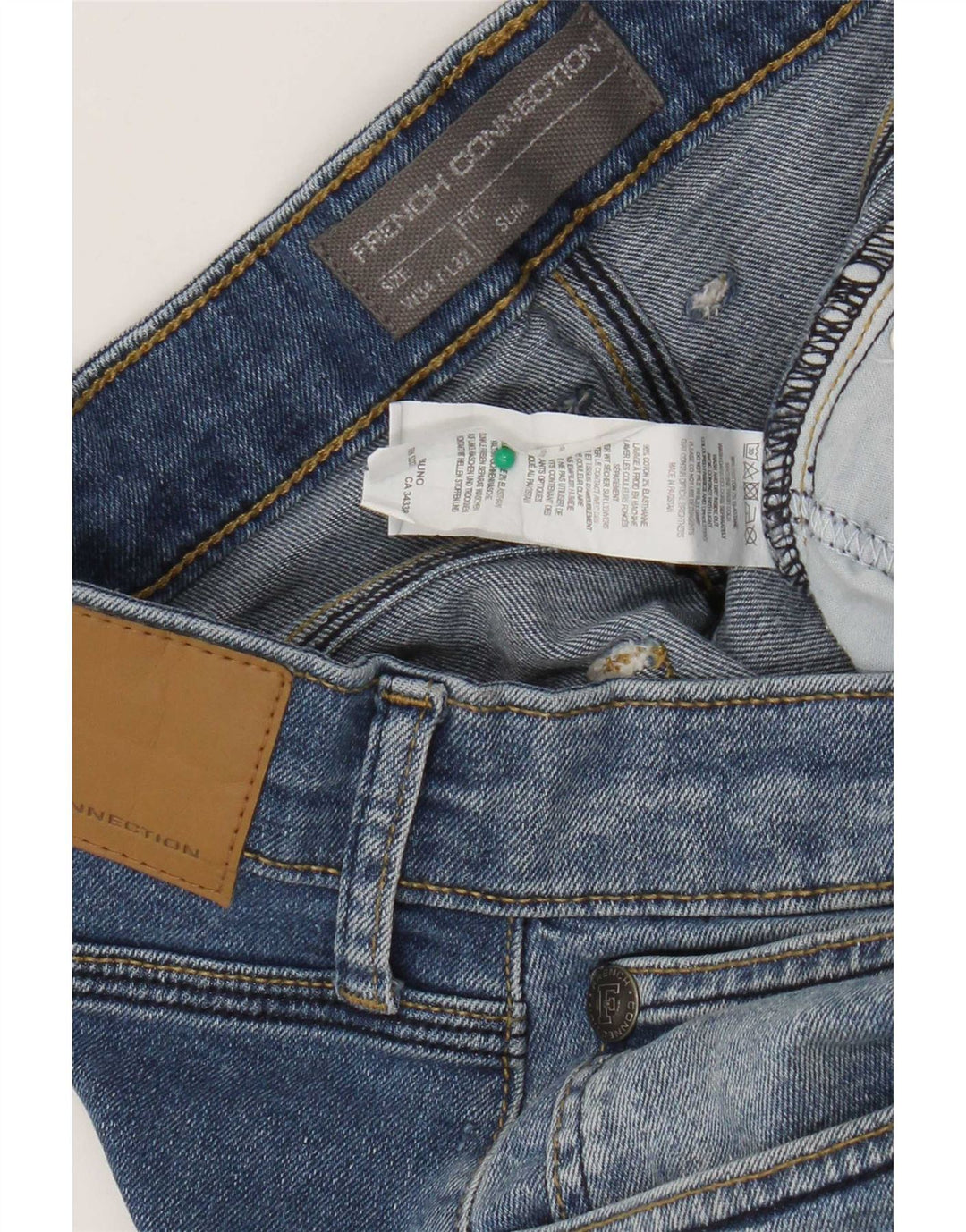 French Connection Jean Slim Homme W34 L32 Bleu Coton