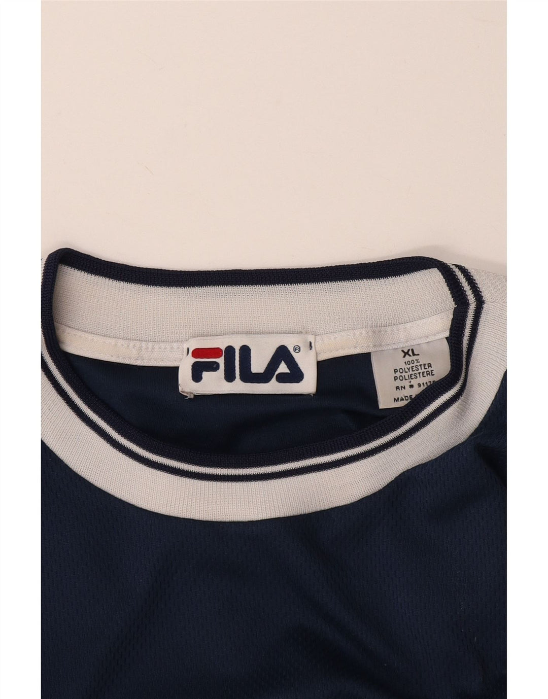 FILA T-Shirt Homme Top XL Bleu Marine Polyester