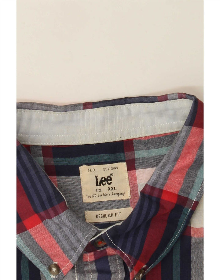 Lee Chemise à manches courtes pour homme Coupe régulière 2XL Carreaux multicolores