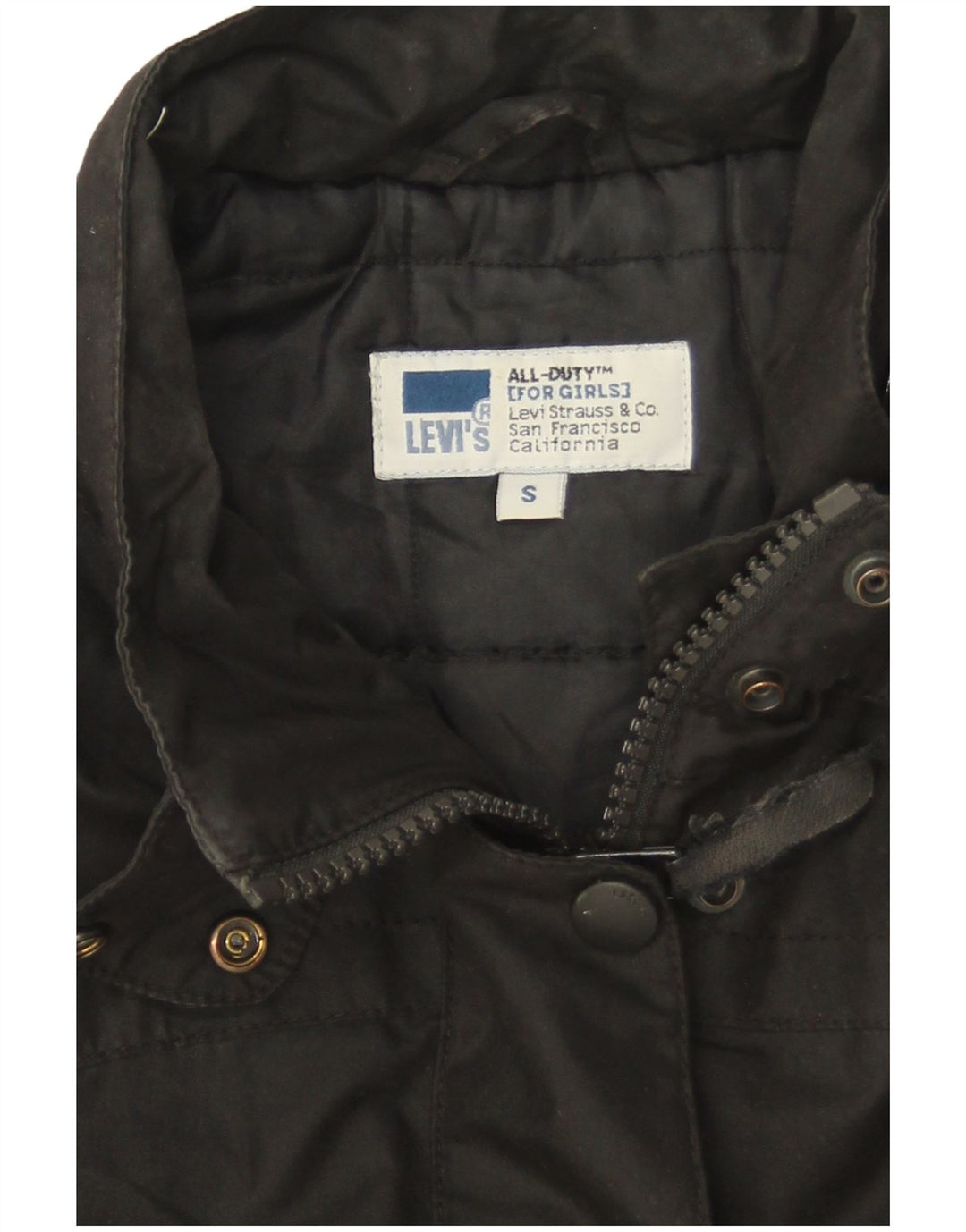 Levi's Veste Coupe-Vent Oversize Femme UK 10 Petit Noir Polyester
