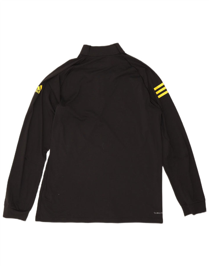 Adidas Hommes Climalite Zip Neck Pull Survêtement Haut Moyen Noir