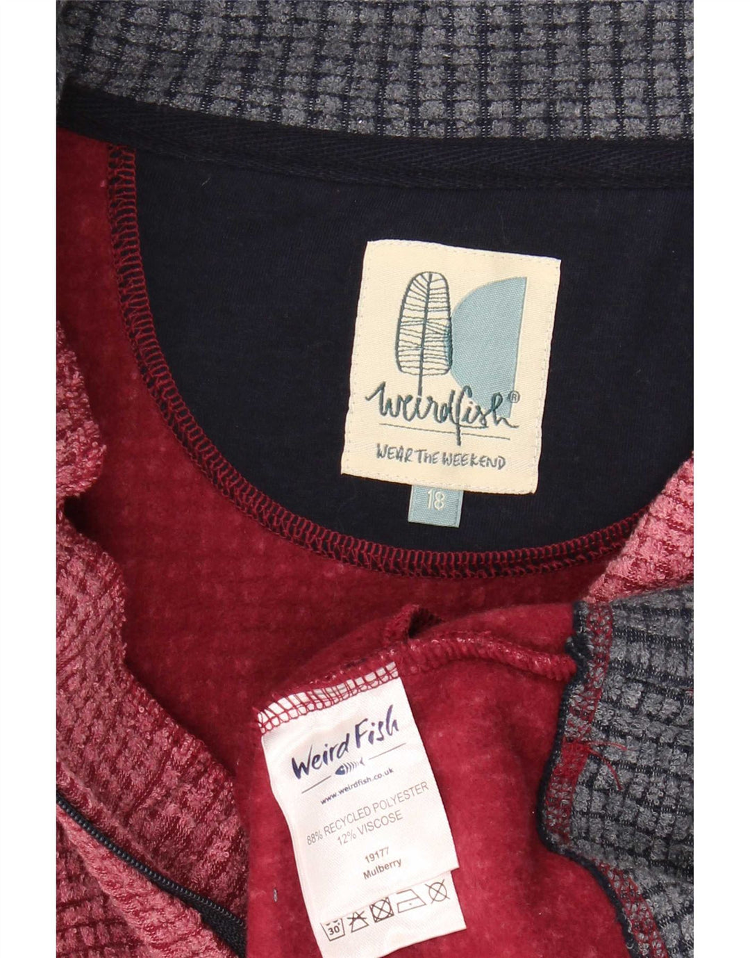 Weird Fish Veste Polaire Femme UK 18 XL Rouge Colorblock Polyester