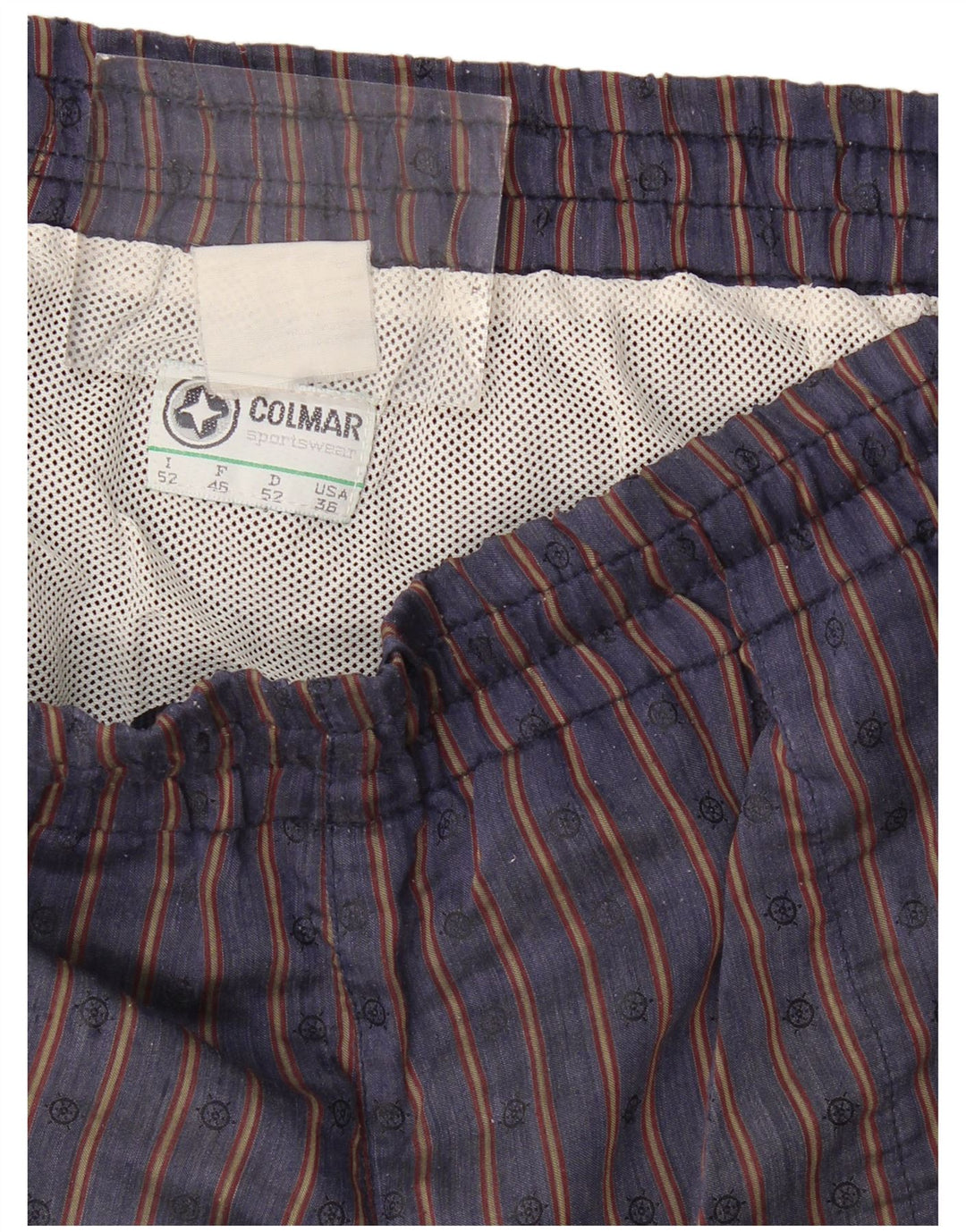 COLMAR Short de Bain Homme IT 52 Large Bleu Marine Rayé