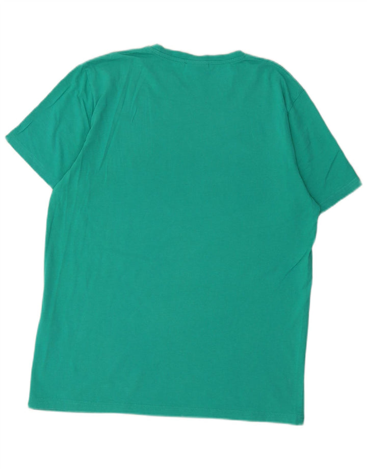 ELLESSE T-Shirt Graphique Heritage Homme Coton Turquoise Moyen