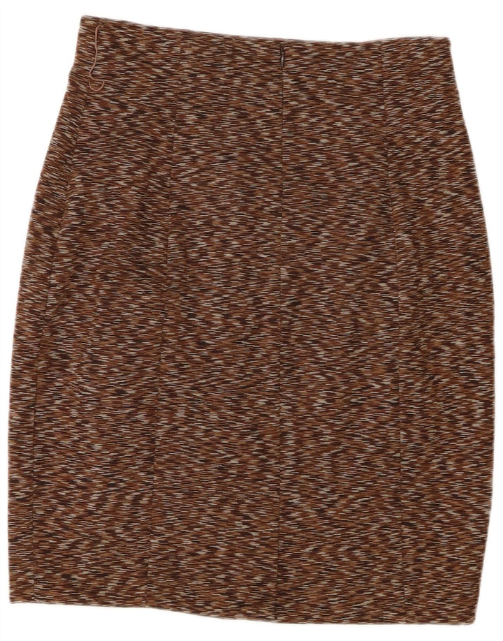 CALVIN KLEIN Femme Jupe Crayon Large W32 Marron Moucheté Polyester