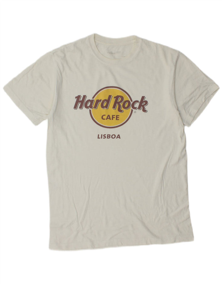 Hard Rock Cafe T-Shirt Lisboa Graphique Homme Blanc Moyen