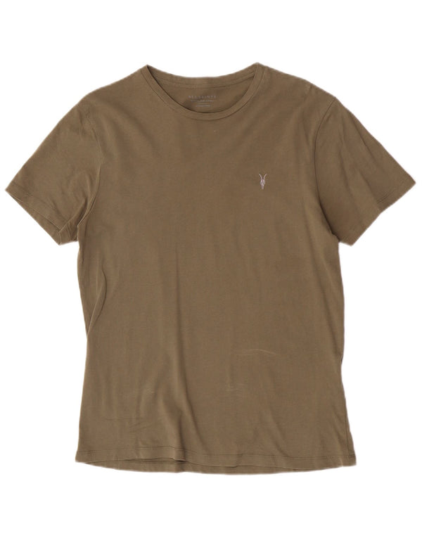 All Saints T-Shirt Regular Fit Homme Vert Moyen Coton