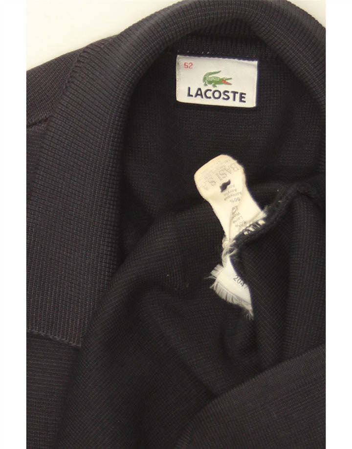 Lacoste Cardigan Homme Pull IT 52 Large Bleu Marine Laine