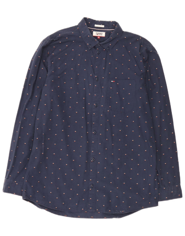 Tommy Jeans Chemise Slim Fit XL Bleu Marine à Pois en Coton