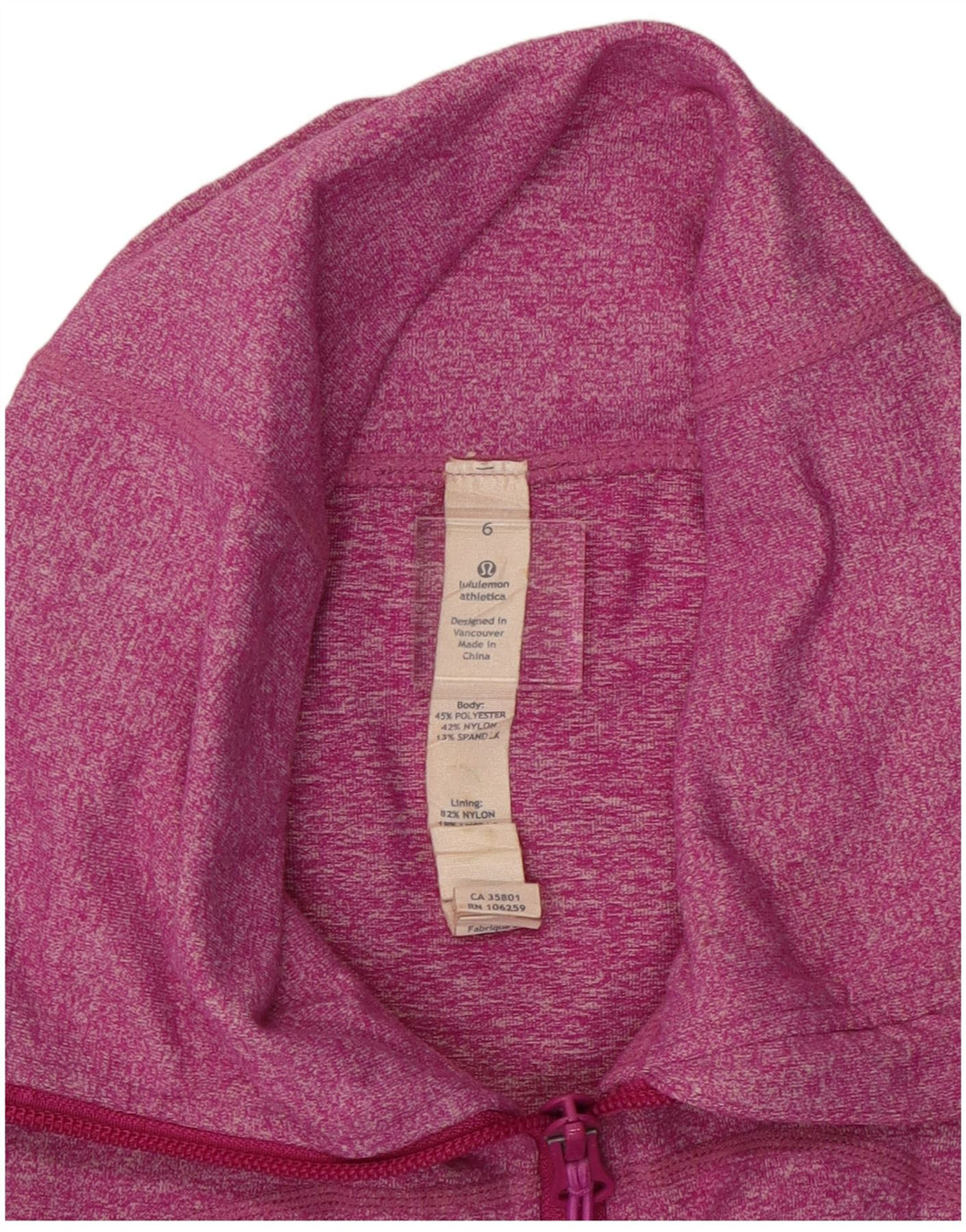 Lululemon Veste de survêtement pour femme US 6 Polyester moucheté rose moyen