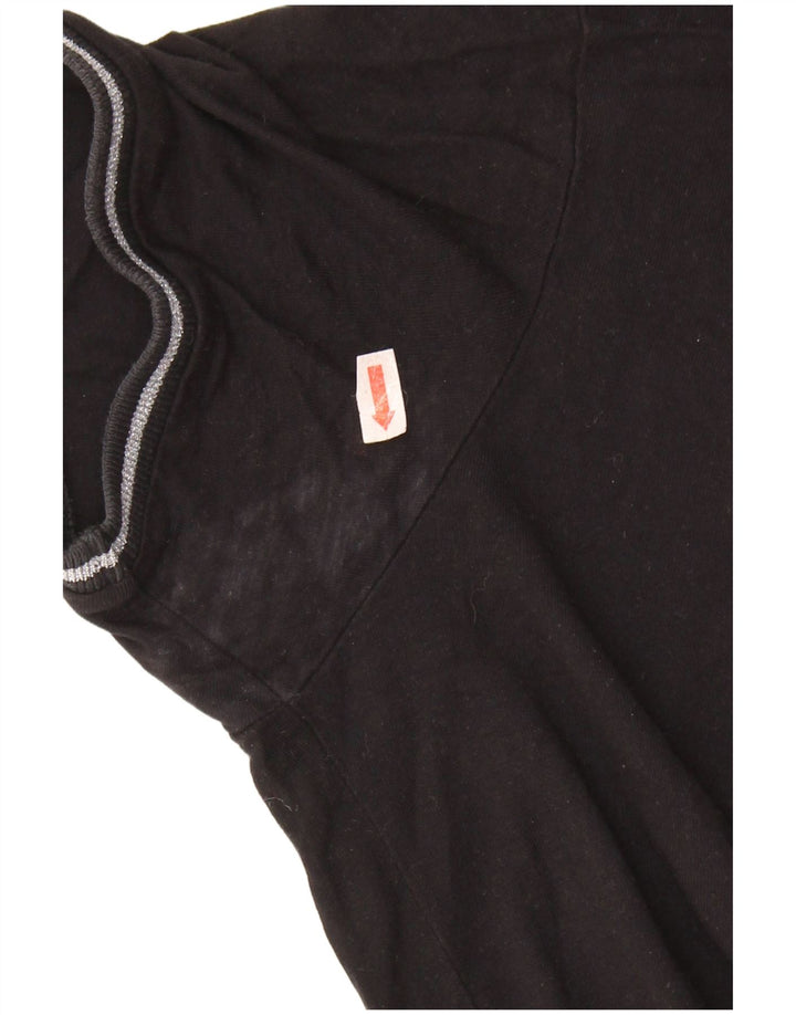 GUESS T-shirt graphique surdimensionné pour femme UK 6 XS Noir