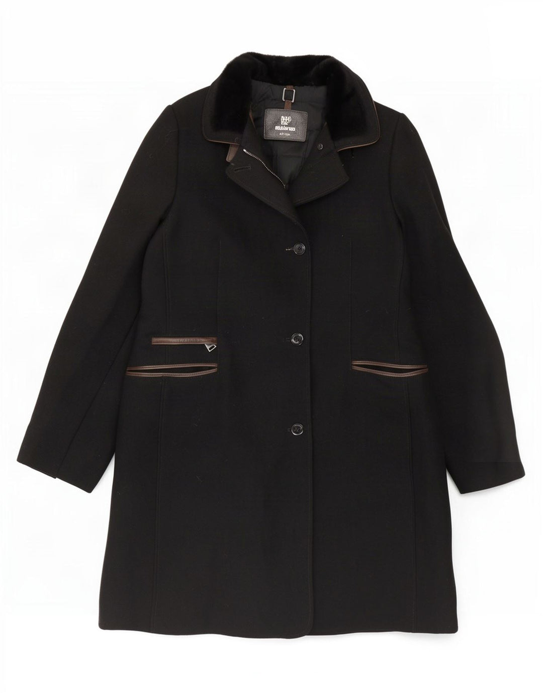 Mabrun Pardessus Femme IT 48 XL Noir Laine Vierge