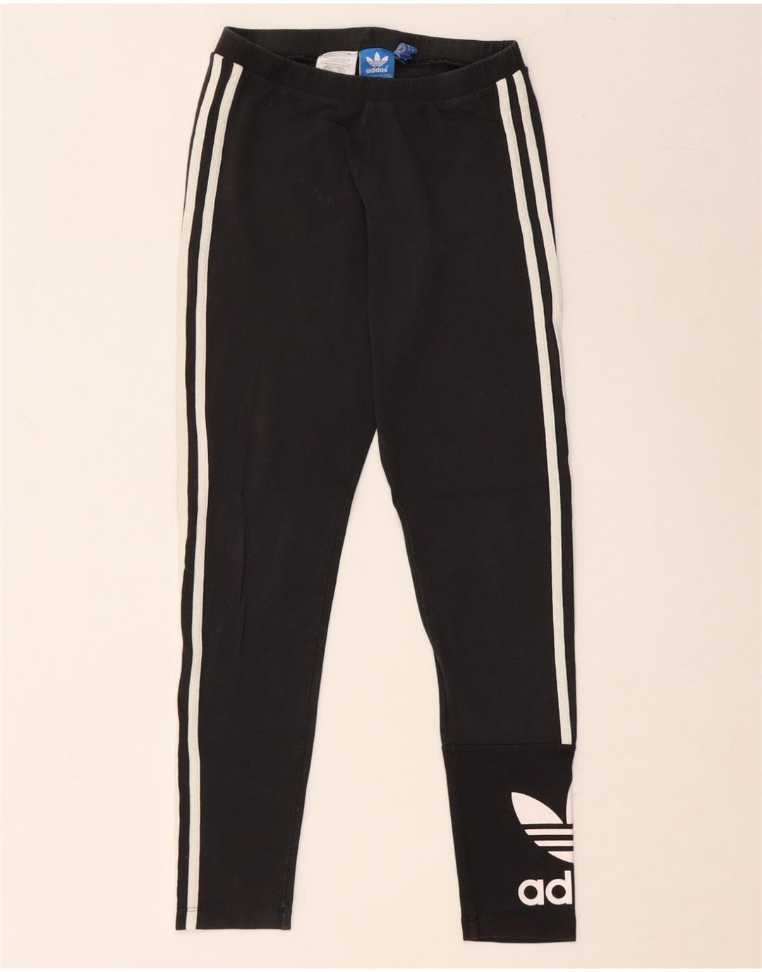 ADIDAS Leggings graphiques pour femmes UK 10 petit coton noir