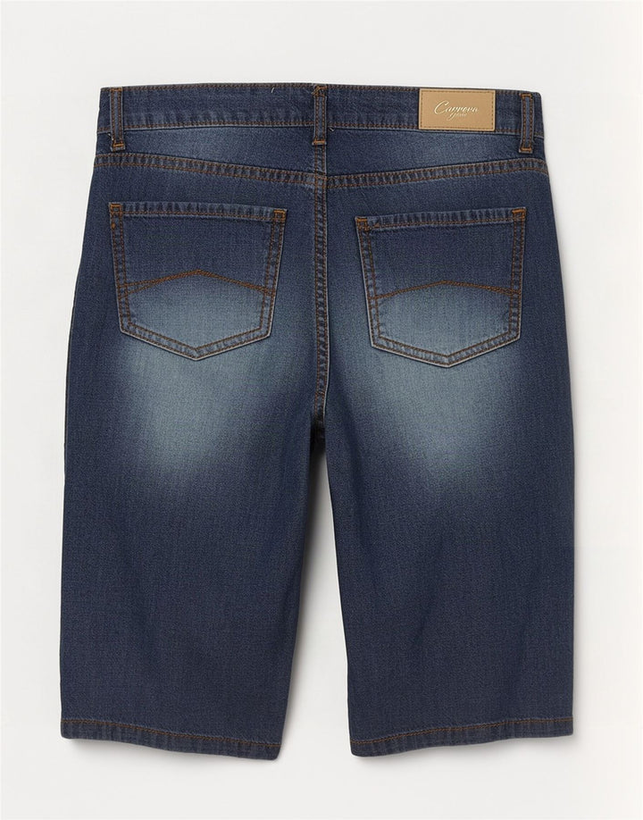 Carrera Femme Short En Jean W27 Petit Bleu Coton