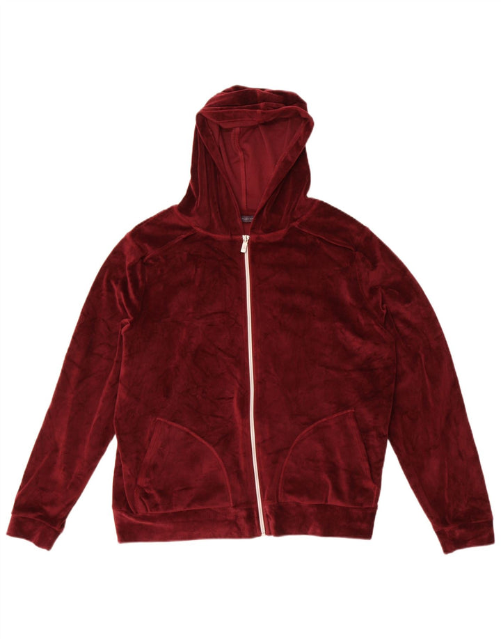 Marks & Spencer Pull à capuche zippé surdimensionné pour femme UK 12 Bordeaux moyen