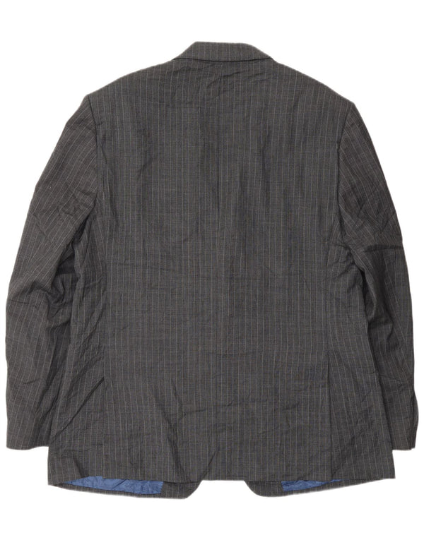 Marks & Spencer Veste blazer à 2 boutons pour homme UK 44 XL en laine à fines rayures gris