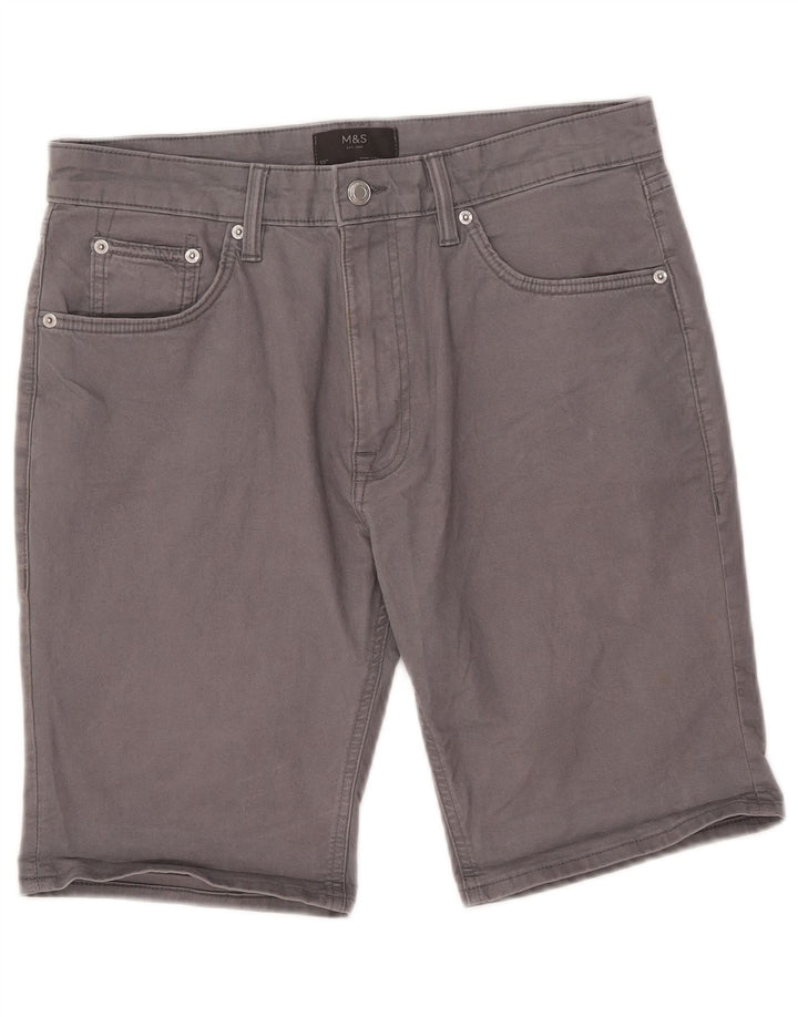 Marks & Spencer Short décontracté pour homme W32 en coton gris moyen