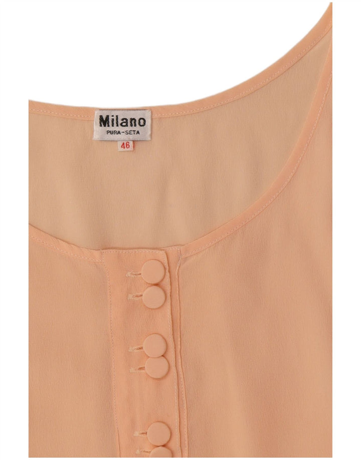 milano Chemisier sans manches pour femme IT 46 Large Rose Soie