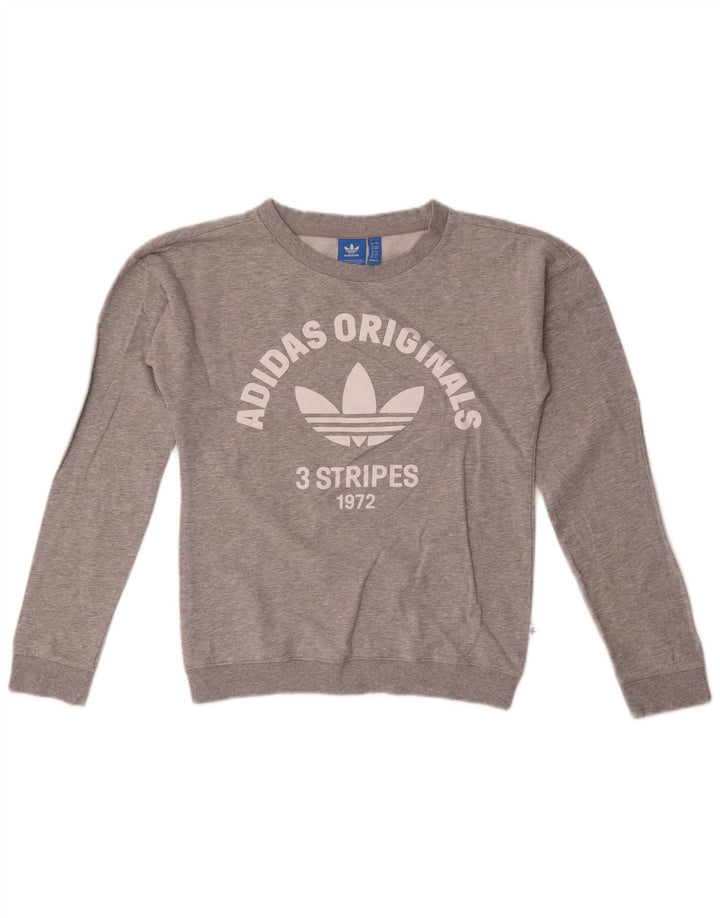 Adidas Sweat-shirt graphique pour femme UK 8 Petit Gris