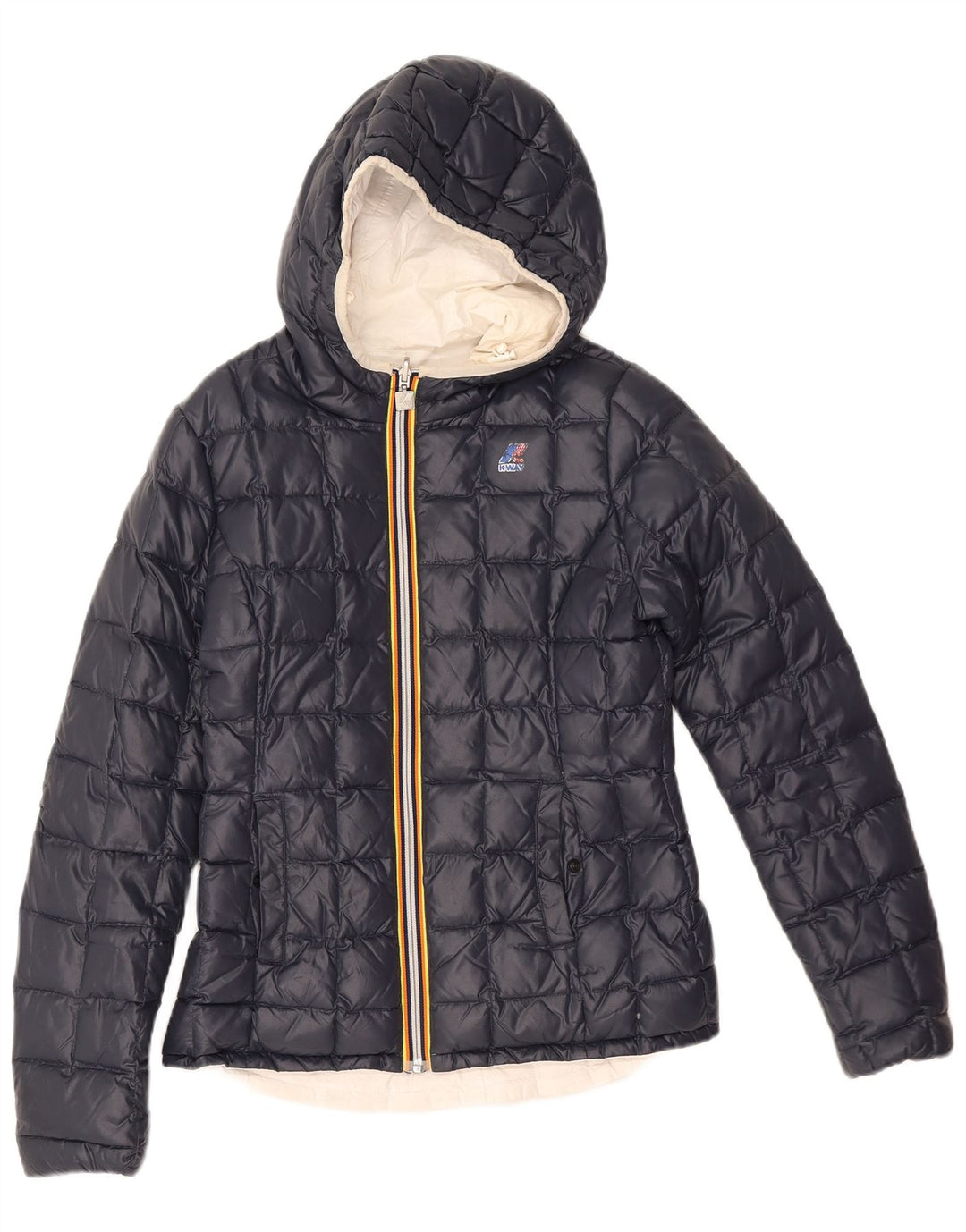 K-Way Veste matelassée à capuche fille 7-8 ans bleu marine