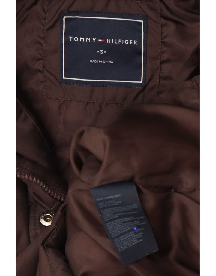 Tommy Hilfiger Veste matelassée à capuche pour femme UK 10 Small Marron Polyester