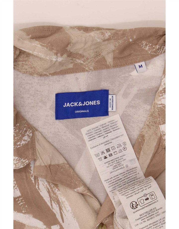 Jack & Jones Chemise à Manches Courtes à Motif Abstrait Homme Beige Moyen Viscose