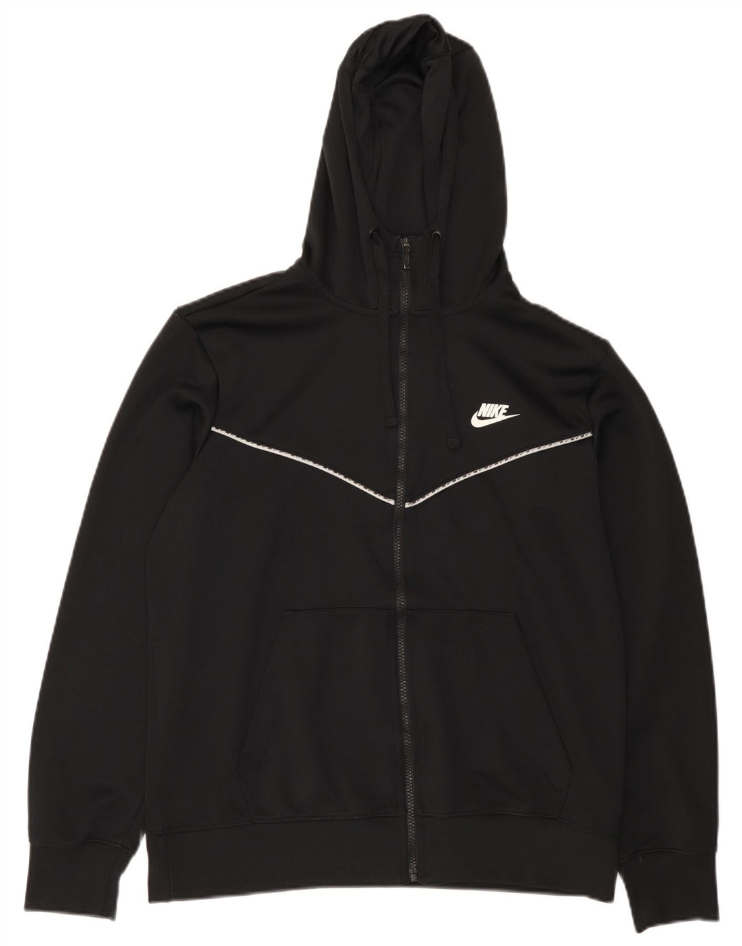 Nike Pull à capuche zippé pour homme Large Noir Polyester