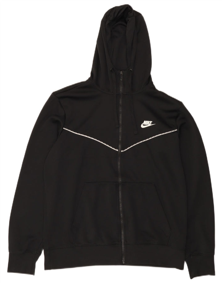 Nike Pull à capuche zippé pour homme Large Noir Polyester