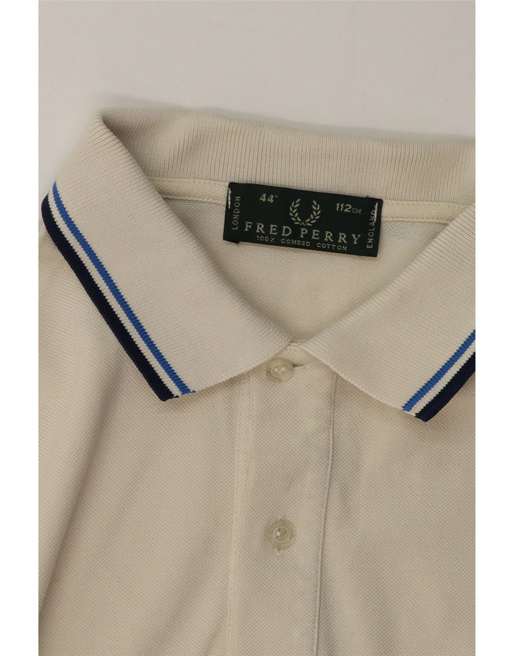 Fred Perry Polo Homme Coton Rayé Blanc Moyen