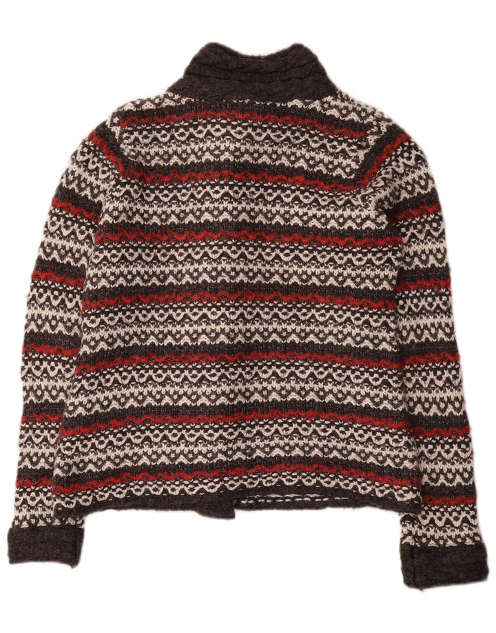 Per Una Pull Cardigan Femme UK 44 Acrylique Rayé Gris Moyen