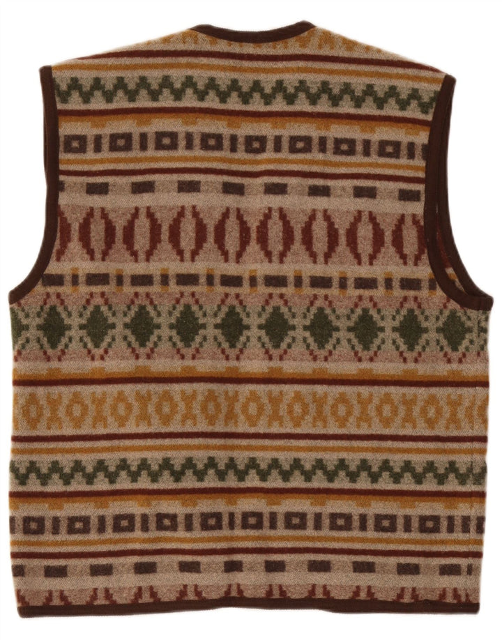 gilet homme vintage grand marron géométrique