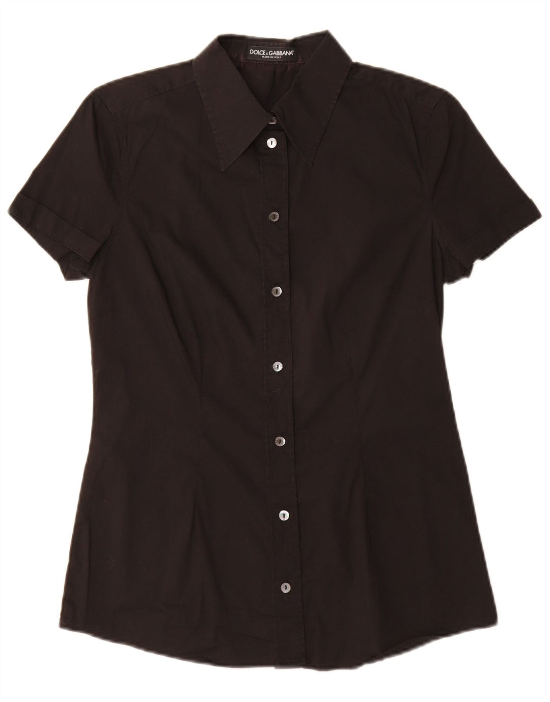 Dolce & Gabbana Chemise à manches courtes pour femme IT 42 Coton noir moyen